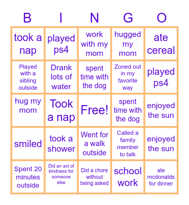 Staying Healthy BINGO! Bingo Card