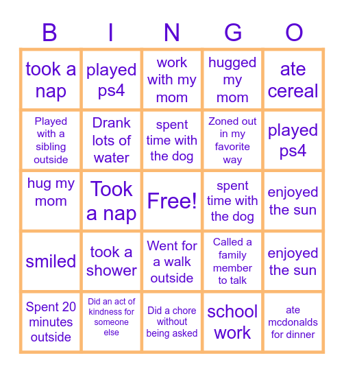 Staying Healthy BINGO! Bingo Card