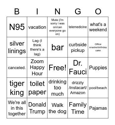 COVID Bingo Card