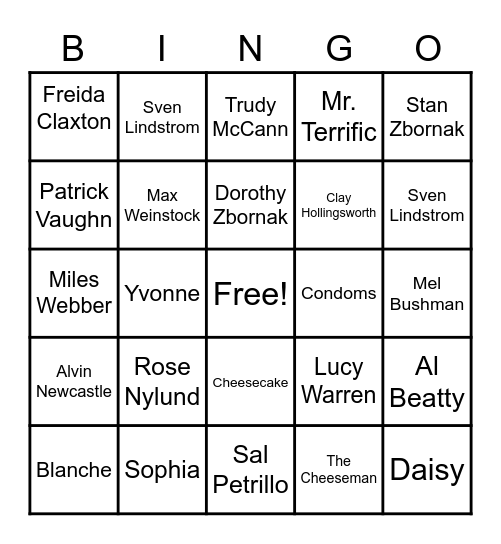 GOLDEN GIRLS Bingo Card