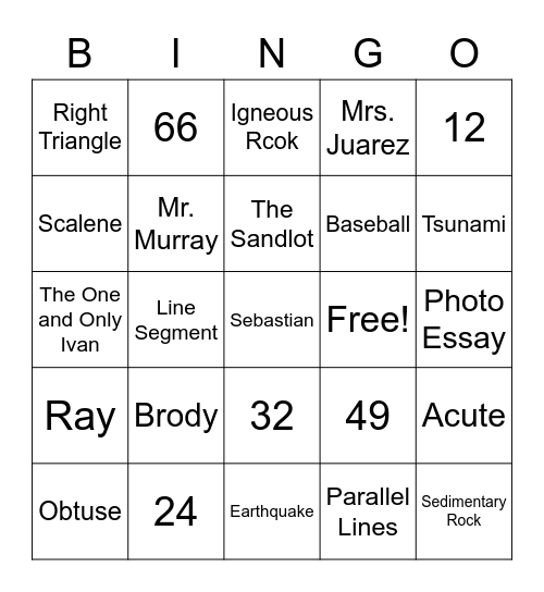 Ultimate Bingo! Bingo Card