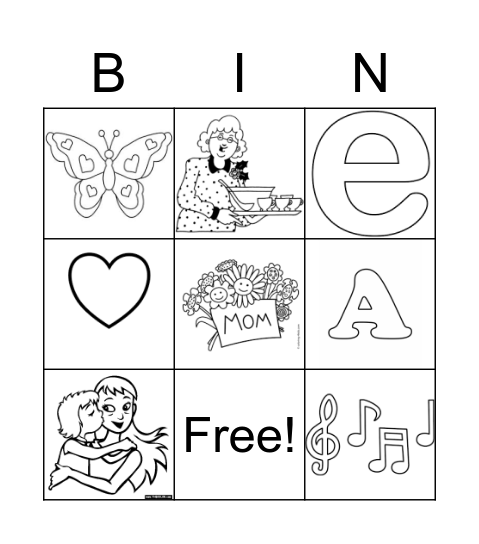 Mother's day Bingo Card