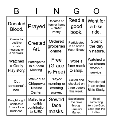 SJEC-Midland QUARANTINGO Bingo Card