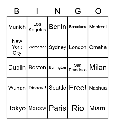 When this is over, I'm going to... Bingo Card
