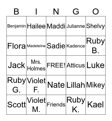 WELCOME FRIENDS! Bingo Card