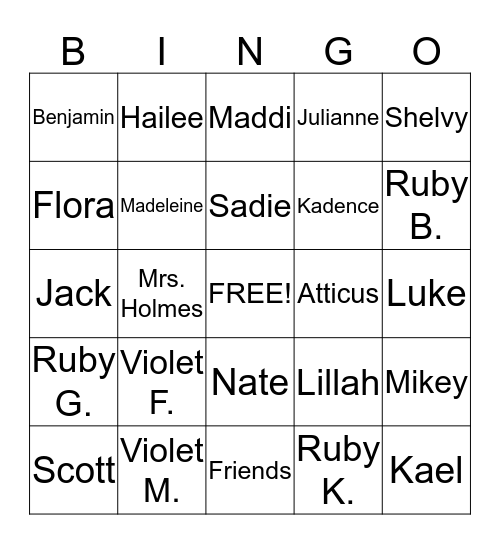 WELCOME FRIENDS! Bingo Card