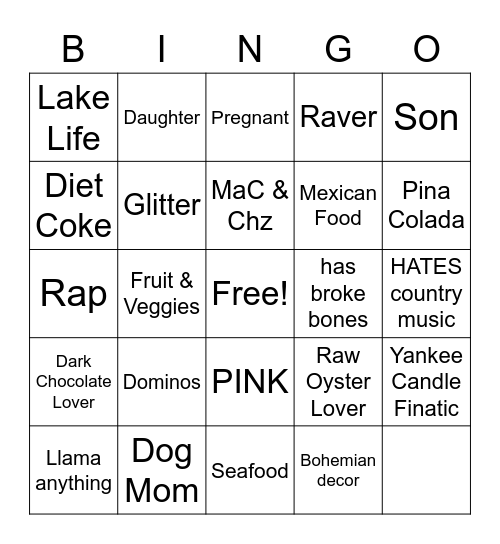 Erins Bingo Card