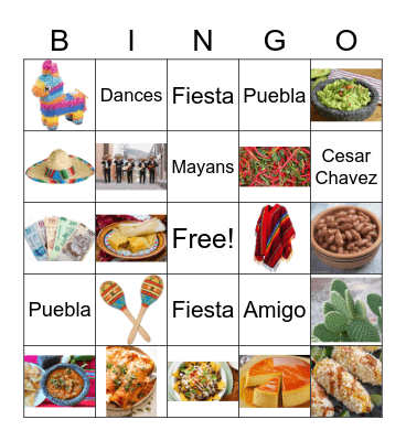 Cinco De Mayo Bingo Card