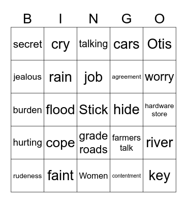 A Painted House Ch. 26-29 Bingo Card