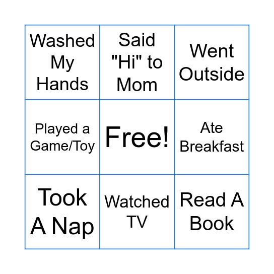What did you do today... BINGO! Bingo Card