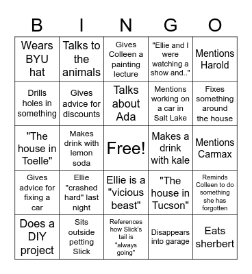 Terry Bingo Card