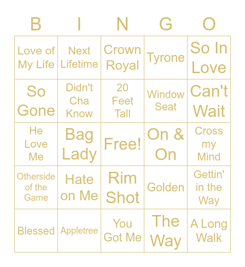 Jill Scott vs Erykah Badu Bingo Card