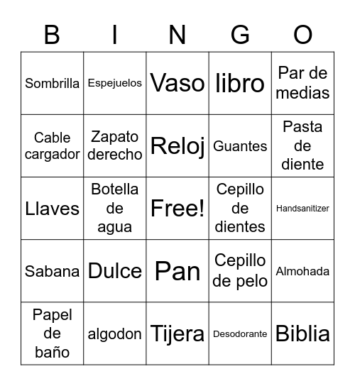 Youth night Bingo Card