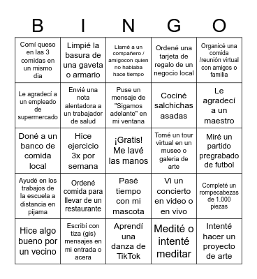 ¡Sigamos adelante! Bingo Card