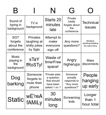 Telecom Conference Bingo Card
