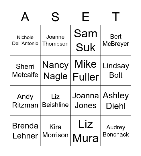 ASET Yearbook Bingo! Bingo Card