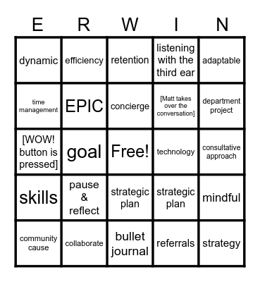 JPI Staff Meeting Bingo Card