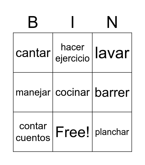Nivel 2 Bingo Card
