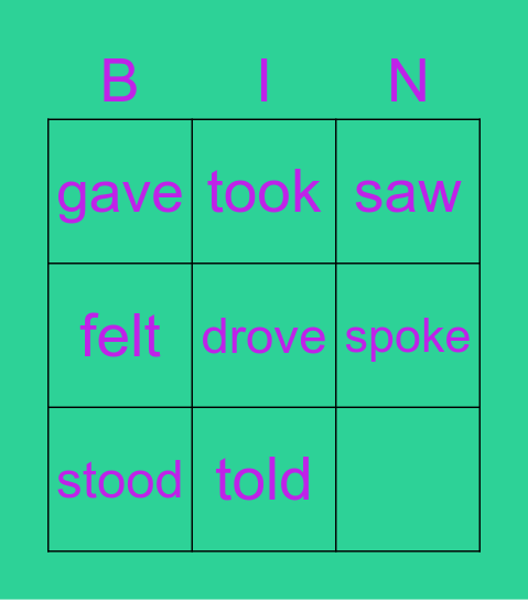 ET 4 - Lesson 6 - Irregular Verbs (Past Tense) Bingo Card