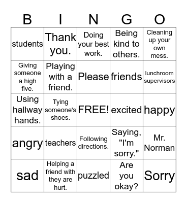 I-Care Bingo! Bingo Card