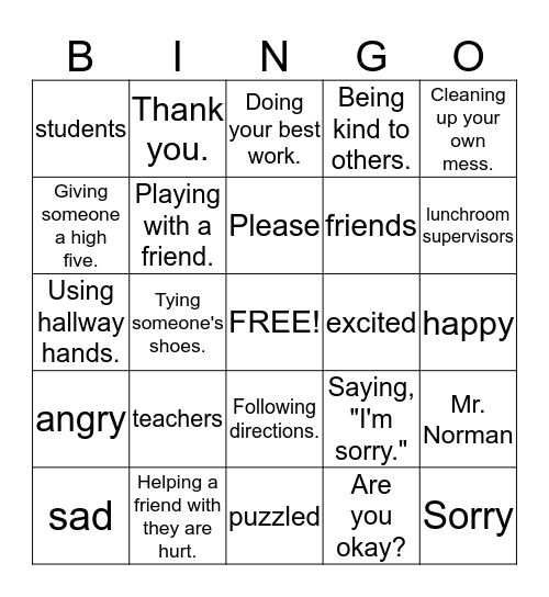 I-Care Bingo! Bingo Card