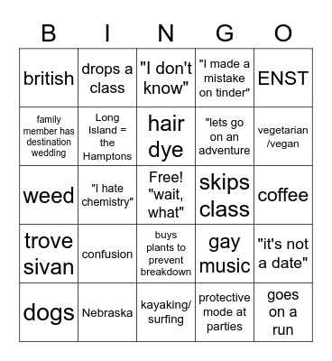 Jack Bingo Card