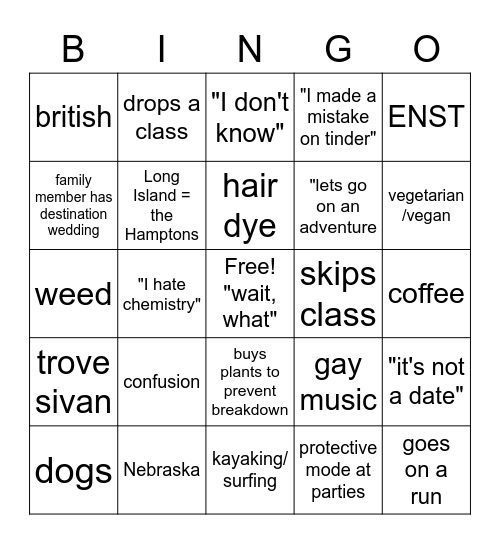 Jack Bingo Card
