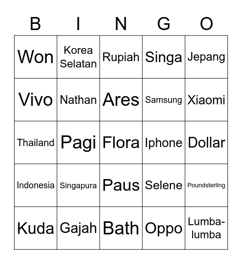 GOPAY Bingo Card