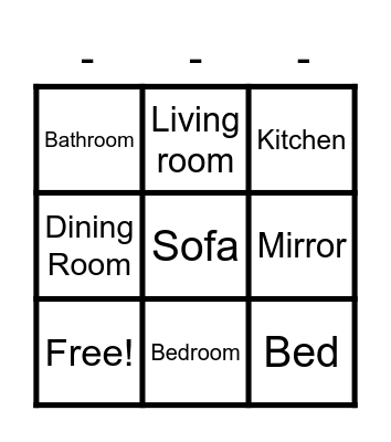 My House Bingo Card