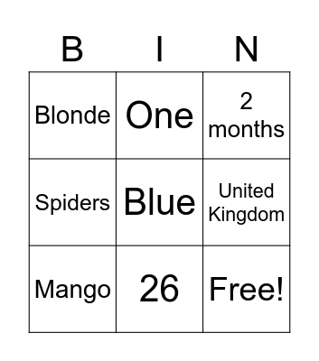 Teacher Jordann Bingo Card