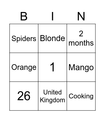 Teacher Jordann Bingo Card