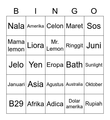 NALA Bingo Card