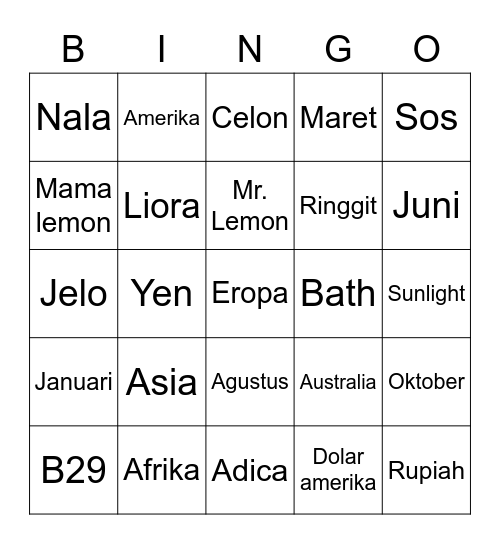 NALA Bingo Card
