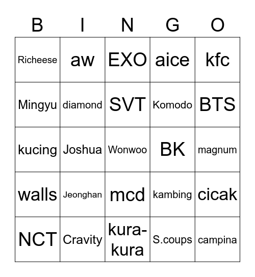 PIKOSEONGMIN Bingo Card