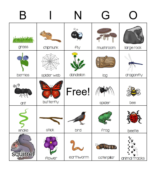 Backyard Bingo Card