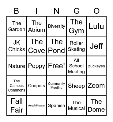 Burgundy Bingo! Bingo Card