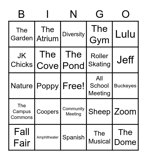 Burgundy Bingo! Bingo Card