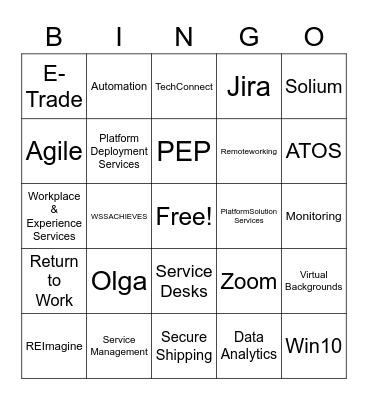 Words of WSS Bingo Card