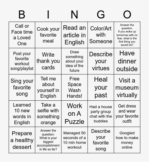 Quarantine Bingo World Pass Edition Bingo Card