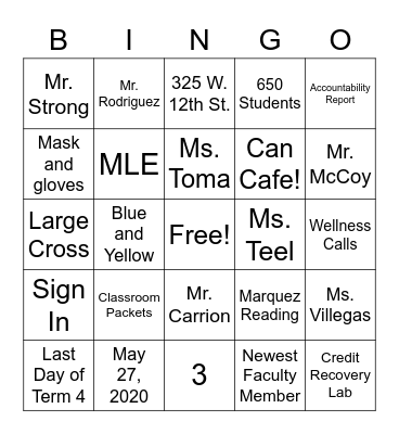 WHO AND WHAT DO YOU KNOW? Bingo Card