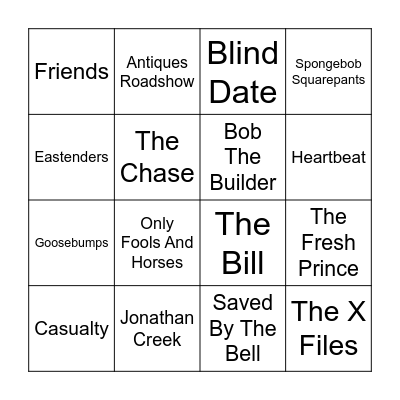 TV Theme Songs Bingo Card