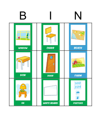 School Supplies! Bingo Card