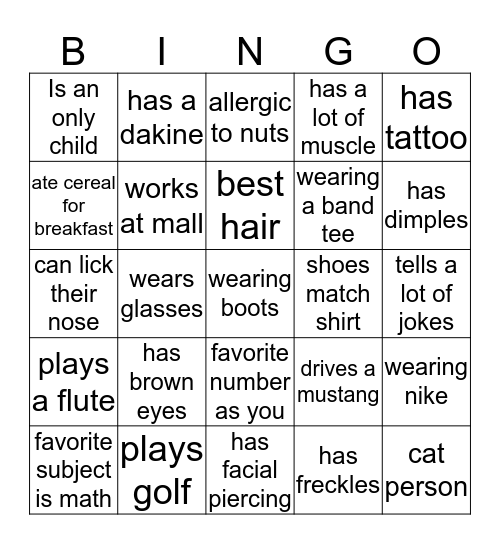 Human Bingo Card