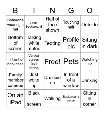 Zoom Bingo Card