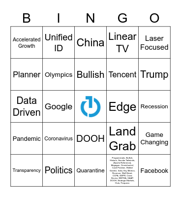 TTD Earnings Bingo - Q1 2020 Bingo Card