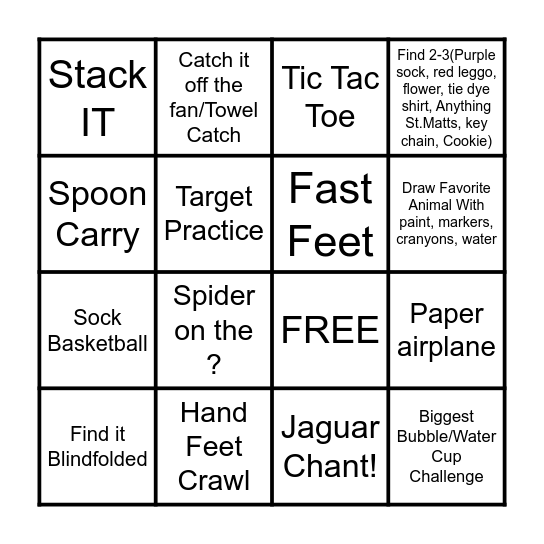 Rainbow Day Bingo Card