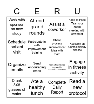 CERU Bingo Card