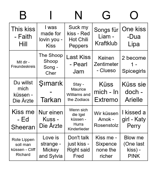 Cous Cous Bingo Card