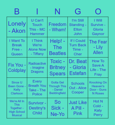 Cynergy's Music Bingo #2! Bingo Card