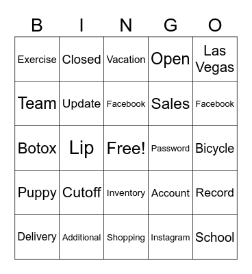 Team LE Zoom BINGO Card